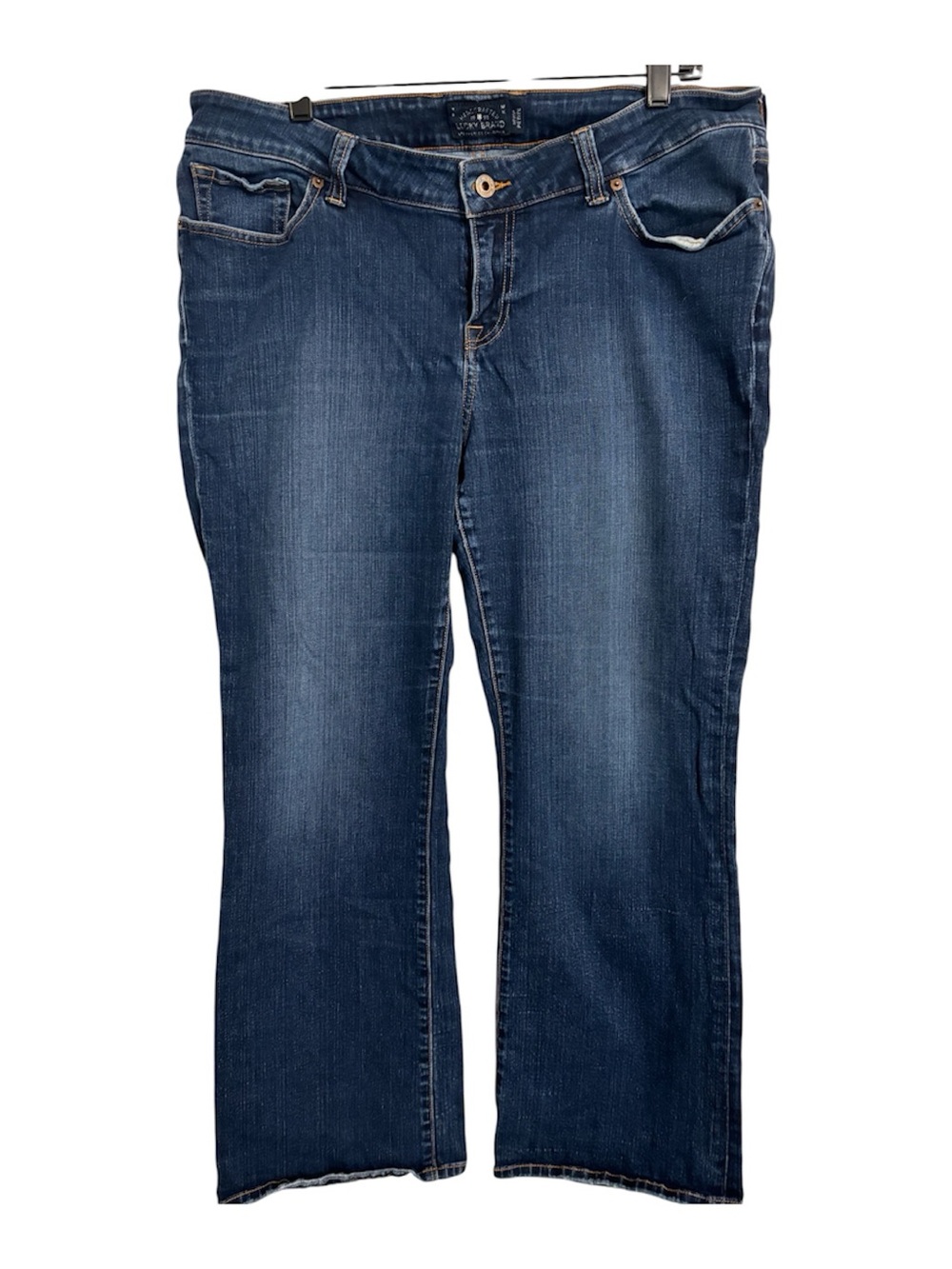16S Lucky Brand Dark Blue Women's Bootcut Jeans Stretch Midrise